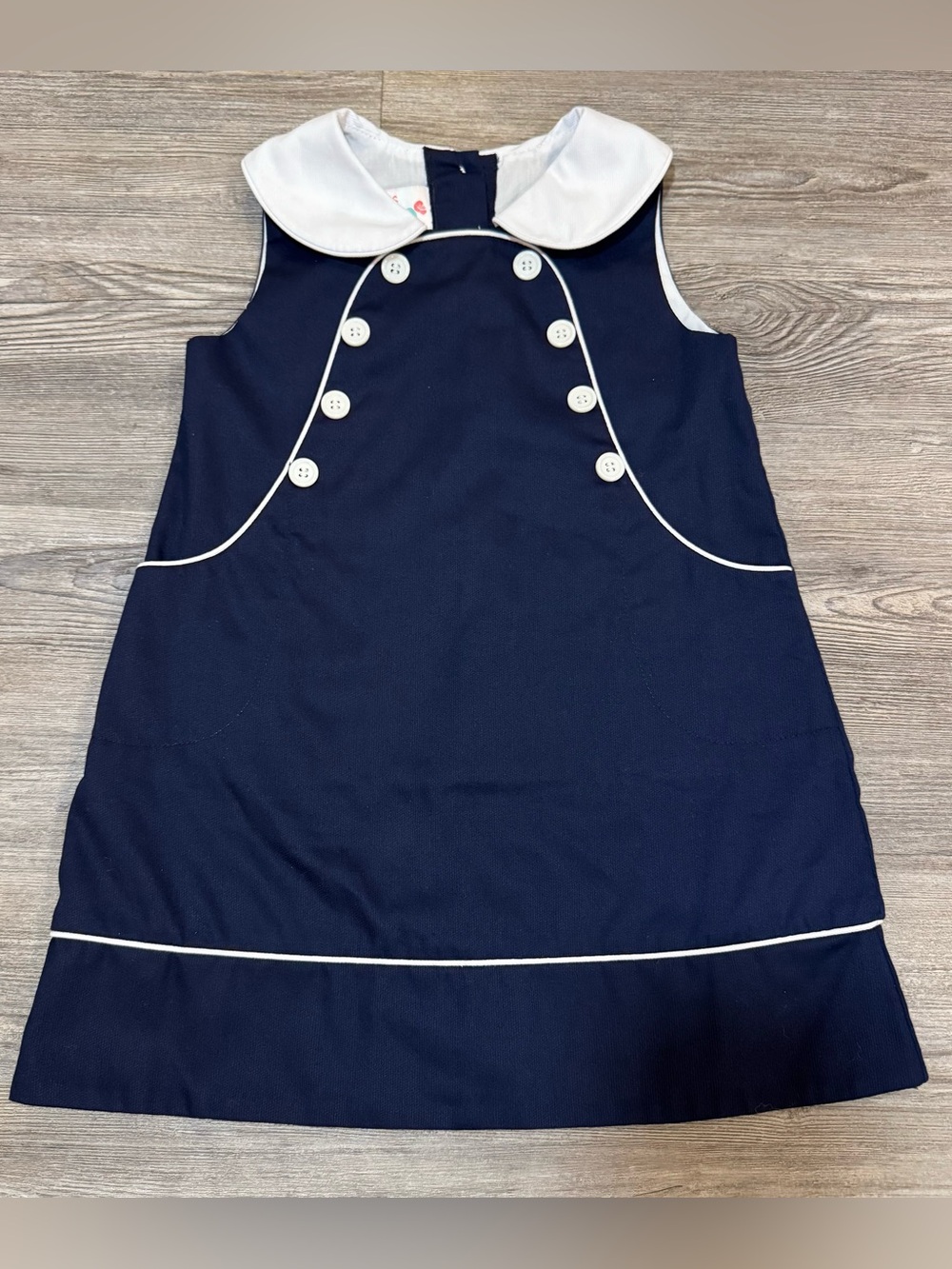 Shrimp & Grits Kids 3T Navy Sailor Dress White Collar Nautical Boutique